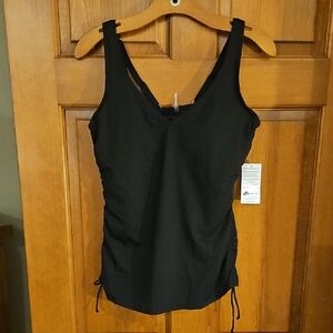 NWT Lands' End Women's Black Swim Suit Top Size 10P